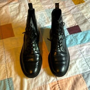 Vince crocodile leather boots.